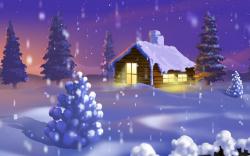 зимний снежный новогодний домик