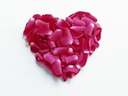 лепестки из роз в форме сердца фон